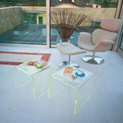 Set Van 2 Moderne Design Nachtkastjes In Methacrylaat Made In Italy - Leielui