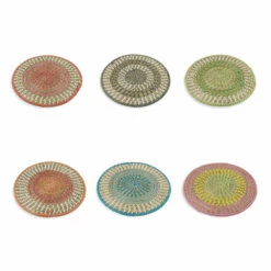 Ronde Placeholder In Stro Diverse Afwerkingen 12 Stuks - Folk 13 Ronde Placeholder In Stro Diverse Afwerkingen 12 Stuks - Folk -Slide Shop sottopiatto segnaposto rotondo in paglia varie finiture 12 pezzi folk 6
