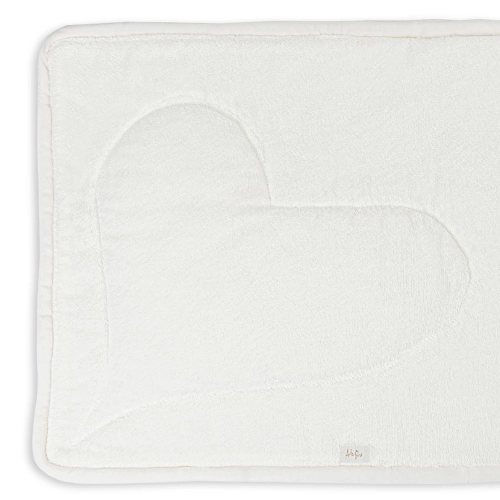 Badmat Van Natuurlijk Wit Katoen Met Hartdecoratie - Sullivan 2 Badmat Van Natuurlijk Wit Katoen Met Hartdecoratie - Sullivan - Afbeelding 2