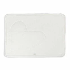 Badmat Van Natuurlijk Wit Katoen Met Hartdecoratie - Sullivan