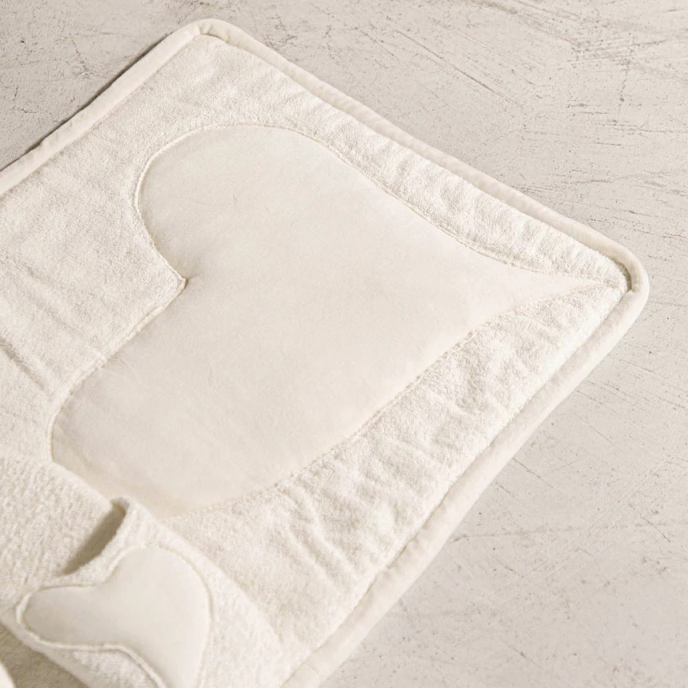 Badmat Van Natuurlijk Wit Katoen Met Hartdecoratie - Sullivan 4 Badmat Van Natuurlijk Wit Katoen Met Hartdecoratie - Sullivan - Afbeelding 4