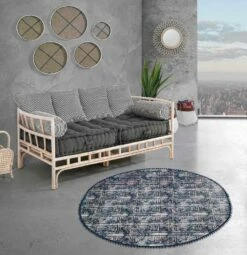 Rond Etnisch Vloerkleed Van Gekleurd Katoen - Vezel 11 Rond Etnisch Vloerkleed Van Gekleurd Katoen - Vezel -Slide Shop tappeto etnico rotondo in tessuto cotone colorato fibra 2