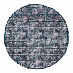 Rond Etnisch Vloerkleed Van Gekleurd Katoen - Vezel 8 Rond Etnisch Vloerkleed Van Gekleurd Katoen - Vezel -Slide Shop tappeto etnico rotondo in tessuto cotone colorato fibra