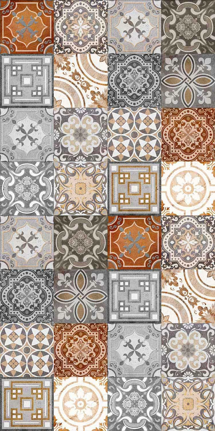 Rechthoekig Vinyl Vloerkleed Met Moderne Herziene Vintage Fantasie - Dimetra 3 Rechthoekig Vinyl Vloerkleed Met Moderne Herziene Vintage Fantasie - Dimetra - Afbeelding 3