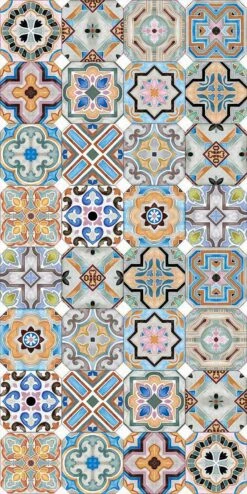 Modern Tapijt Met Gekleurde Majolica In Vinyl Voor De Woonkamer - Calor 7 Modern Tapijt Met Gekleurde Majolica In Vinyl Voor De Woonkamer - Calor -Slide Shop tappeto maioliche colorato in vinile da salotto moderno calor