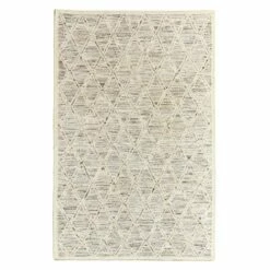 Modern Tapijt In Wol En Katoen Ivoor Met Fantasie Voor Woonkamer - Peppo