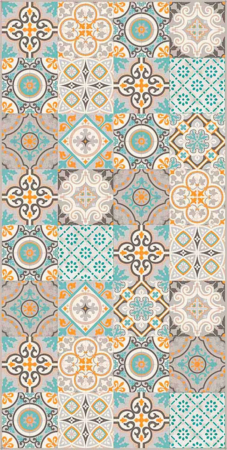 Modern Rechthoekig En Gekleurd Vinyl Vloerkleed Voor Woonkamer - Frisca 2 Modern Rechthoekig En Gekleurd Vinyl Vloerkleed Voor Woonkamer - Frisca - Afbeelding 2