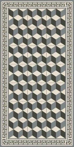 Modern Woonkamertapijt In Pvc En Polyester Met Geometrisch Patroon - Romio -Slide Shop tappeto moderno soggiorno in pvc e poliestere a fantasia geometrica romio 2