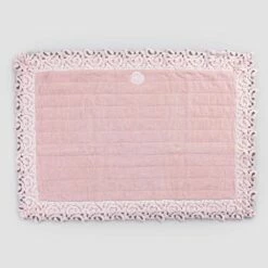 Badmat In Terry Katoen En Linnen Met Poema Kant 2 Kleuren - Cuorotto -Slide Shop tappeto per bagno in spugna cotone e lino con pizzo poema 2 colori cuorotto 4