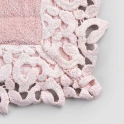 Badmat In Terry Katoen En Linnen Met Poema Kant 2 Kleuren - Cuorotto -Slide Shop tappeto per bagno in spugna cotone e lino con pizzo poema 2 colori cuorotto 6