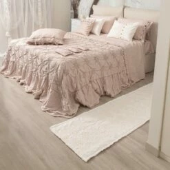 Rechthoekige Badmat In Natuurlijk Wit Linnen Met Gotische Borduursels - Muriel -Slide Shop tappeto rettangolare da bagno in lino bianco naturale con ricamo gotico muriel 5