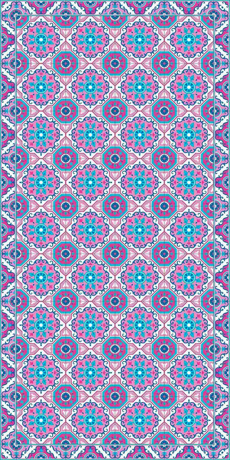 Rechthoekig Woonkamertapijt In Modern Majolica Fantasy Vinyl - Costa 4 Rechthoekig Woonkamertapijt In Modern Majolica Fantasy Vinyl - Costa - Afbeelding 4