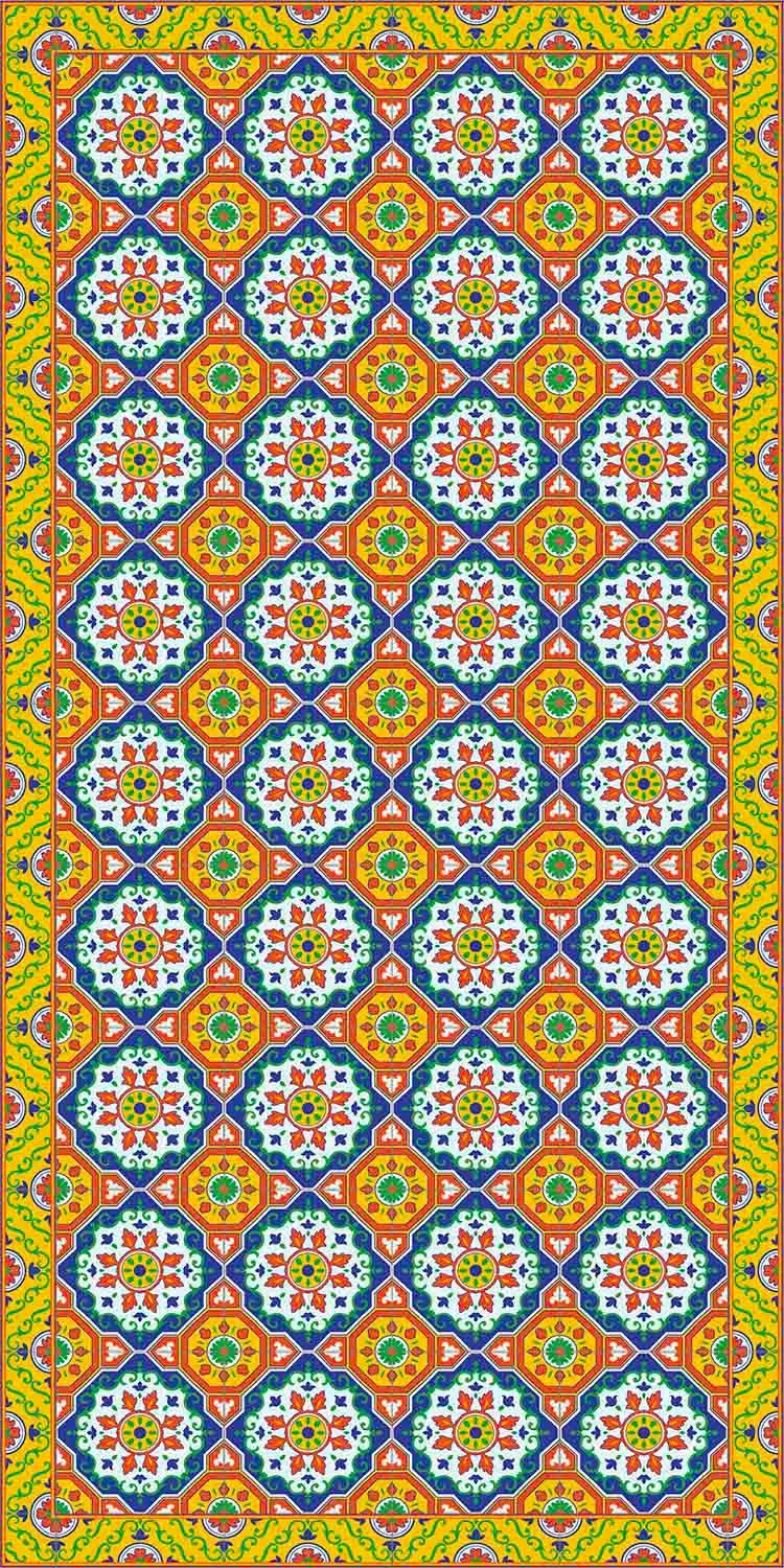 Rechthoekig Woonkamertapijt In Modern Majolica Fantasy Vinyl - Costa 6 Rechthoekig Woonkamertapijt In Modern Majolica Fantasy Vinyl - Costa - Afbeelding 6