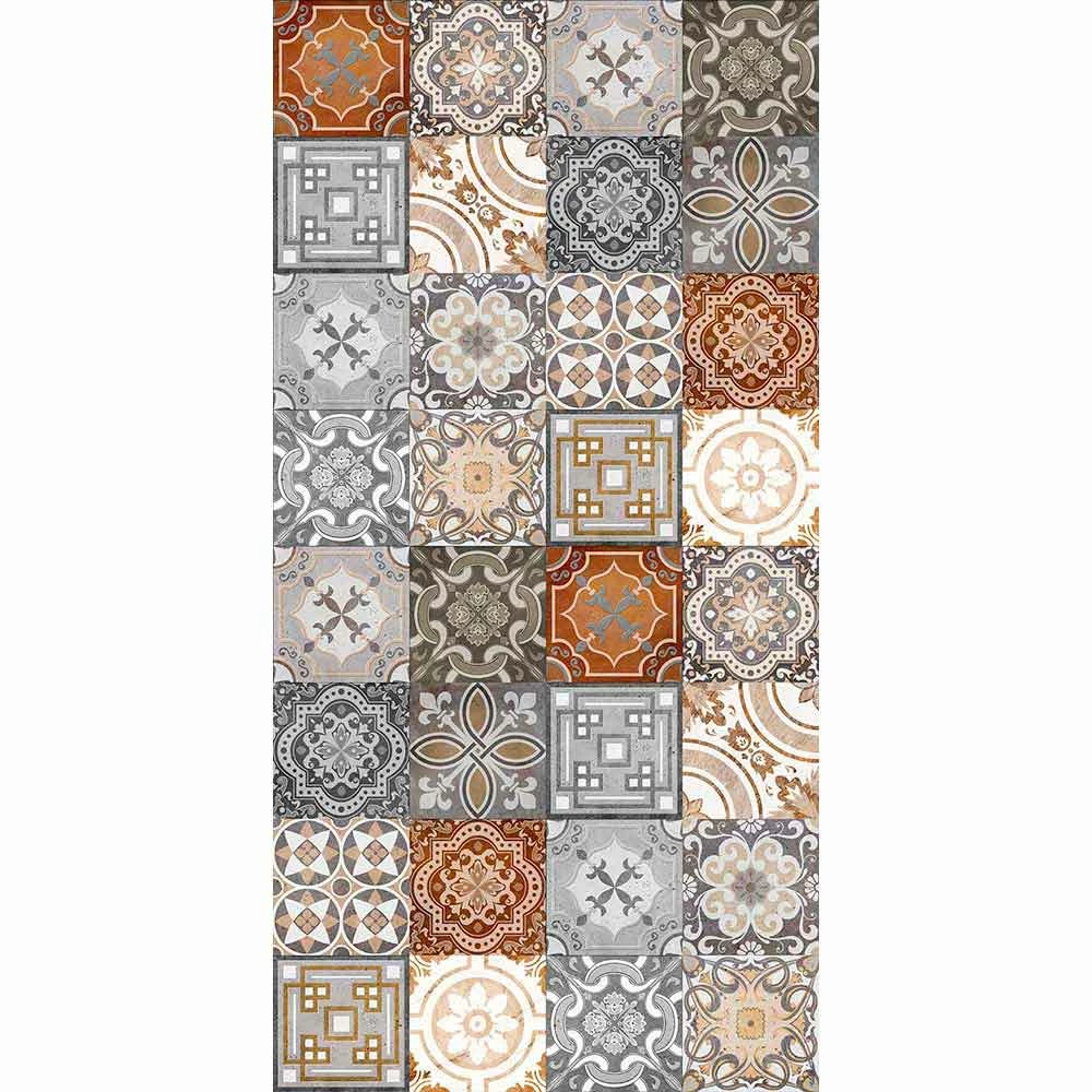 Rechthoekig Vinyl Vloerkleed Met Moderne Herziene Vintage Fantasie - Dimetra 1 Rechthoekig Vinyl Vloerkleed Met Moderne Herziene Vintage Fantasie - Dimetra