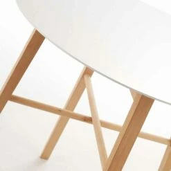 Hoge Of Lage Salontafel In Eikenhout En Wit Blad - Langoustine -Slide Shop tavolino alto o basso da salotto in legno rovere e piano bianco langoustine 2