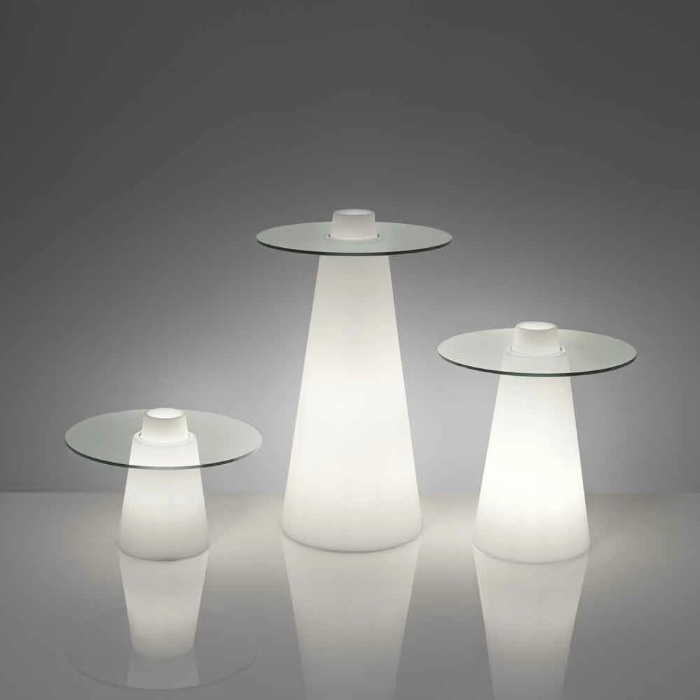 Salontafel Met Weinig Licht Slide Peak H50 Cm In Polyethyleen En Glas 3 Salontafel Met Weinig Licht Slide Peak H50 Cm In Polyethyleen En Glas - Afbeelding 3