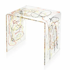 Nachtkastje In Transparant En Gekleurd Plexiglas 2 Maten - Pelere