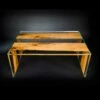Coffee Table Venetian Briccola Hout En Glas Koffie 120 Cm