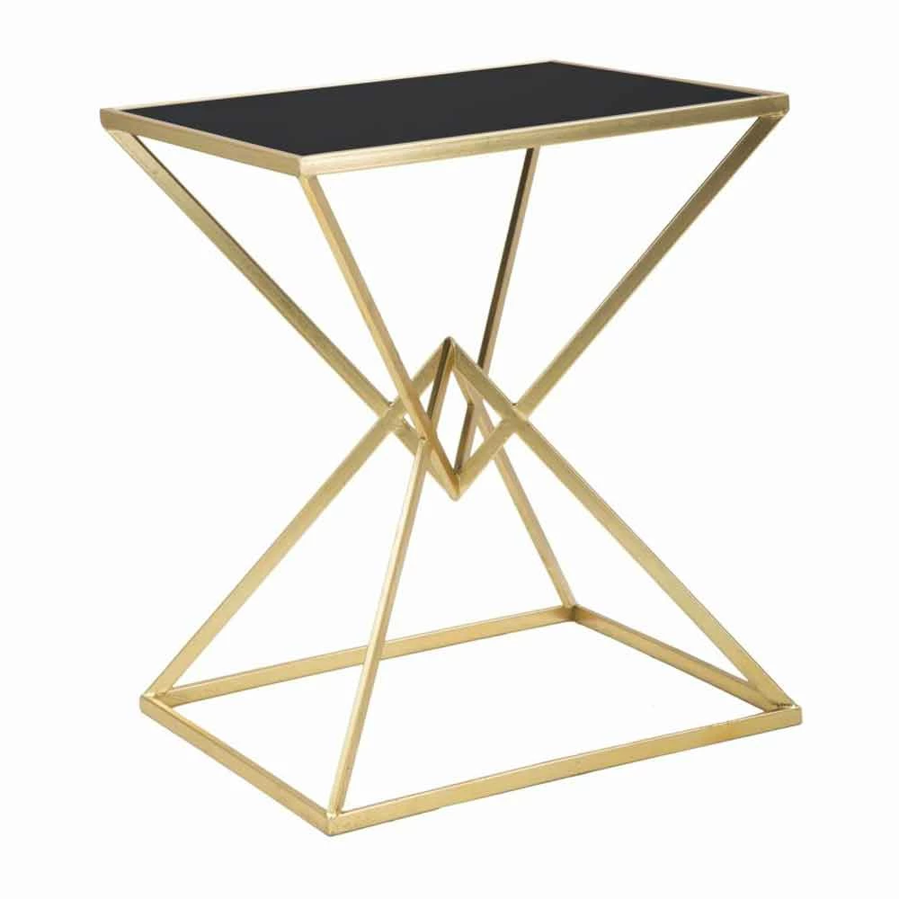 Rechthoekige Design Salontafel In Ijzer En Glas - Rosie 1 Rechthoekige Design Salontafel In Ijzer En Glas - Rosie