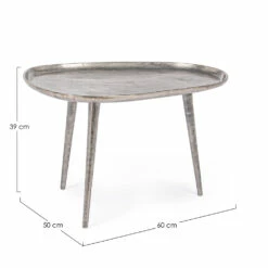 Salontafel Verzilverd En Antiek Aluminium Design Homemotion - Smemo -Slide Shop tavolino da salotto alluminio placcato e anticato design homemotion smemo 4