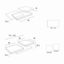 Salontafel Met Draaiende Bladen In HPL Made In Italy, Precious - Paris -Slide Shop tavolino da salotto con piani girevoli in hpl made in italy pregiato parigi 10