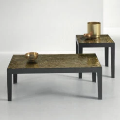 Salontafel Met Gehamerd Glazen Blad Made In Italy - Pine -Slide Shop tavolino da salotto con piano in vetro martellato made in italy pino 3