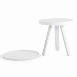 Design Salontafel Met Rond Blad En Massief Houten Poten - Salerno -Slide Shop tavolino da salotto design con piano rotondo e gambe in legno massello salerno 14