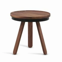 Design Salontafel Met Rond Blad En Massief Houten Poten - Salerno