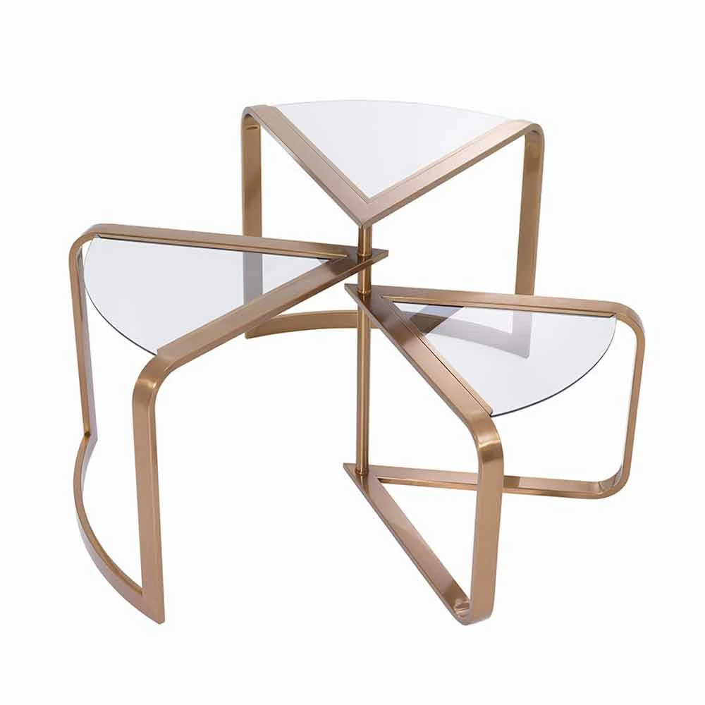 Design Salontafel Van Glas Met Details In Koperafwerking - Carpi 2 Design Salontafel Van Glas Met Details In Koperafwerking - Carpi - Afbeelding 2