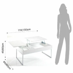 Salontafel In Wit Mdf En Metaal Met Container - Garland -Slide Shop tavolino da salotto in mdf bianco e metallo con contenitore ghirlanda 6