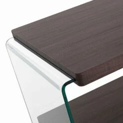 Salontafel In Mdf Van Walnoot En Transparant Glas In 2 Maten - Mindie 11 Salontafel In Mdf Van Walnoot En Transparant Glas In 2 Maten - Mindie -Slide Shop tavolino da salotto in mdf noce e vetro trasparente in 2 misure mindie 5