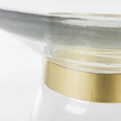 Salontafel In Glas En Decor In Vermessingd Staal - Gabrio -Slide Shop tavolino da salotto in vetro e decoro in acciaio placcato ottone gabrio 10