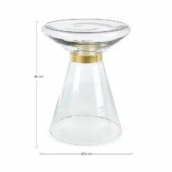 Salontafel In Glas En Decor In Vermessingd Staal - Gabrio -Slide Shop tavolino da salotto in vetro e decoro in acciaio placcato ottone gabrio 11