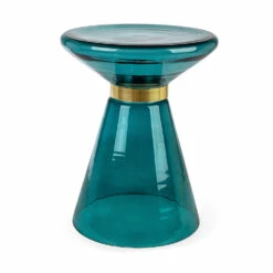 Salontafel In Glas En Decor In Vermessingd Staal - Gabrio