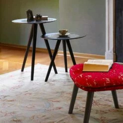 Moderne Salontafel Met Rond Blad In Gres Made In Italy - Stuttgart -Slide Shop tavolino da salotto moderno con piano rotondo in gres made in italy stoccarda 13