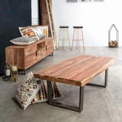 Moderne Salontafel In Acaciahout En Homemotion Staal - Verdicchio 11 Moderne Salontafel In Acaciahout En Homemotion Staal - Verdicchio -Slide Shop tavolino da salotto moderno in legno di acacia e acciaio homemotion verdicchio 5