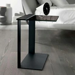 Moderne Salontafel Van Metaal En Gerookt Of Helder Glas Gemaakt In Italië - Teilor