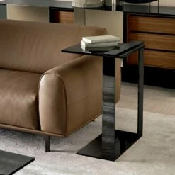 Moderne Salontafel Van Metaal En Gerookt Of Helder Glas Gemaakt In Italië - Teilor -Slide Shop tavolino da salotto moderno metallo e vetro fume o chiaro made in italy teilor 7