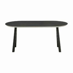 Moderne Design Ovale Salontafel In Hout En Keramiek - Amerigo