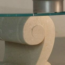 Ovale Met De Hand Gesneden Salontafel Pietra Di Vicena En Aracne-S Kristal -Slide Shop tavolino da salotto ovale in pietra e cristallo di design aracne s 2