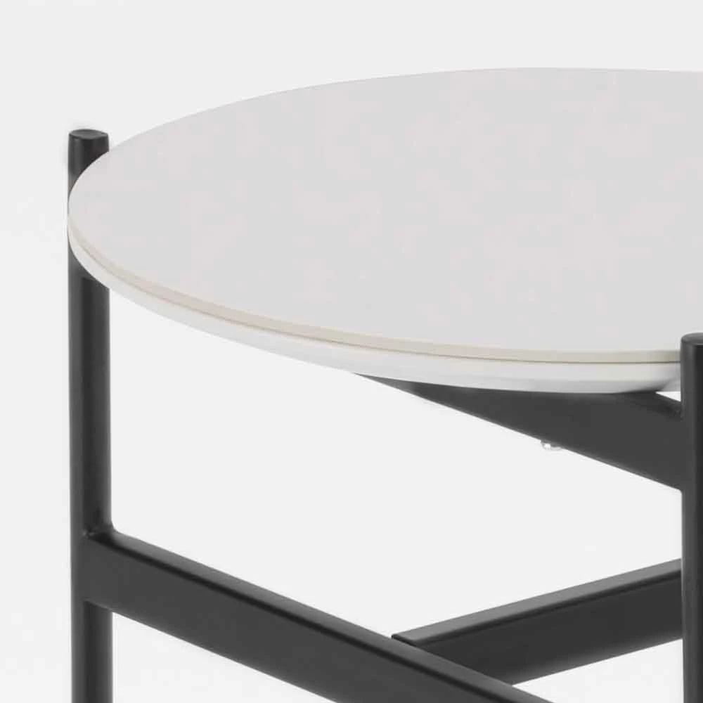 Moderne Design Keramische En Metalen Ronde Salontafel - Gaduci 2 Moderne Design Keramische En Metalen Ronde Salontafel - Gaduci - Afbeelding 2