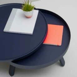 Ronde Design Salontafel In Massief Hout En Metaal - Salerno 38 Ronde Design Salontafel In Massief Hout En Metaal - Salerno -Slide Shop tavolino da salotto rotondo di design in legno massello e metallo salerno 18