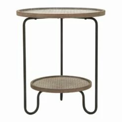 Ronde Salontafel In Ijzer En MDF Met Modern Design - Luther