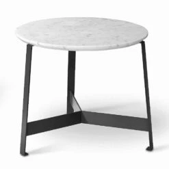 Ronde Marmeren Salontafel Met Metalen Onderstel Made In Italy - Juliana