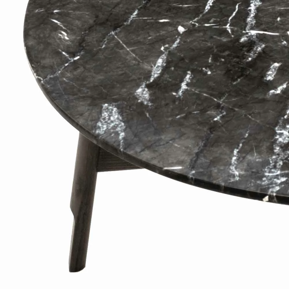 Ronde Salontafel In Marmer En Beukenhout Made In Italy - Daniela 2 Ronde Salontafel In Marmer En Beukenhout Made In Italy - Daniela - Afbeelding 2