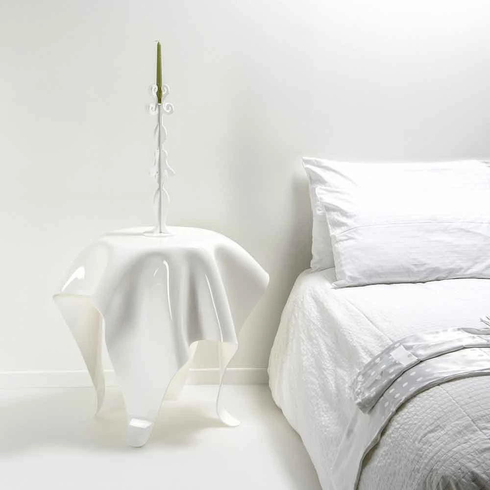 Tabel Modern Design In Wit Plexiglas Acht, Made In Italy 2 Tabel Modern Design In Wit Plexiglas Acht, Made In Italy - Afbeelding 2