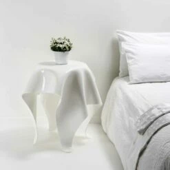 Tabel Modern Design In Wit Plexiglas Acht, Made In Italy