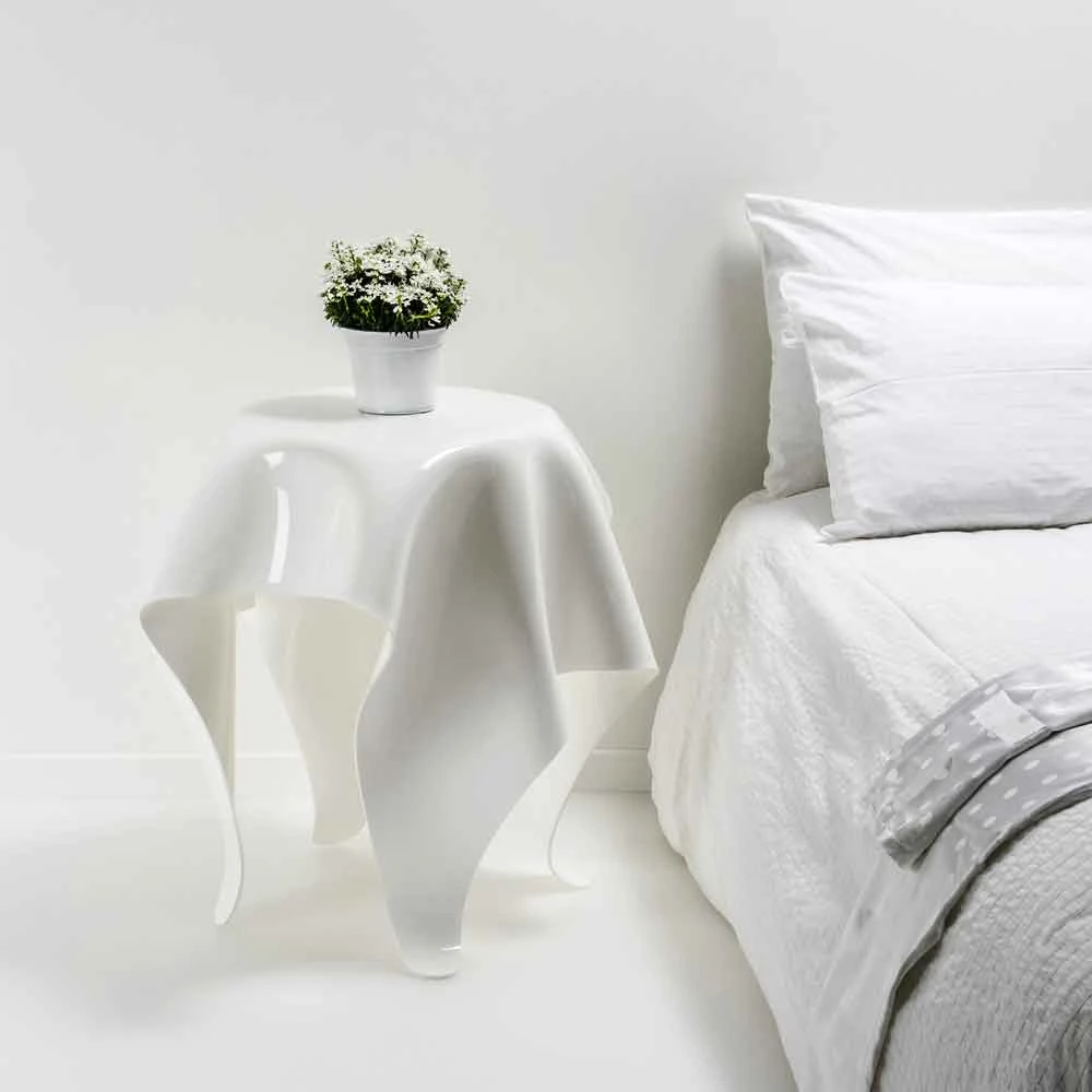 Tabel Modern Design In Wit Plexiglas Acht, Made In Italy 1 Tabel Modern Design In Wit Plexiglas Acht, Made In Italy