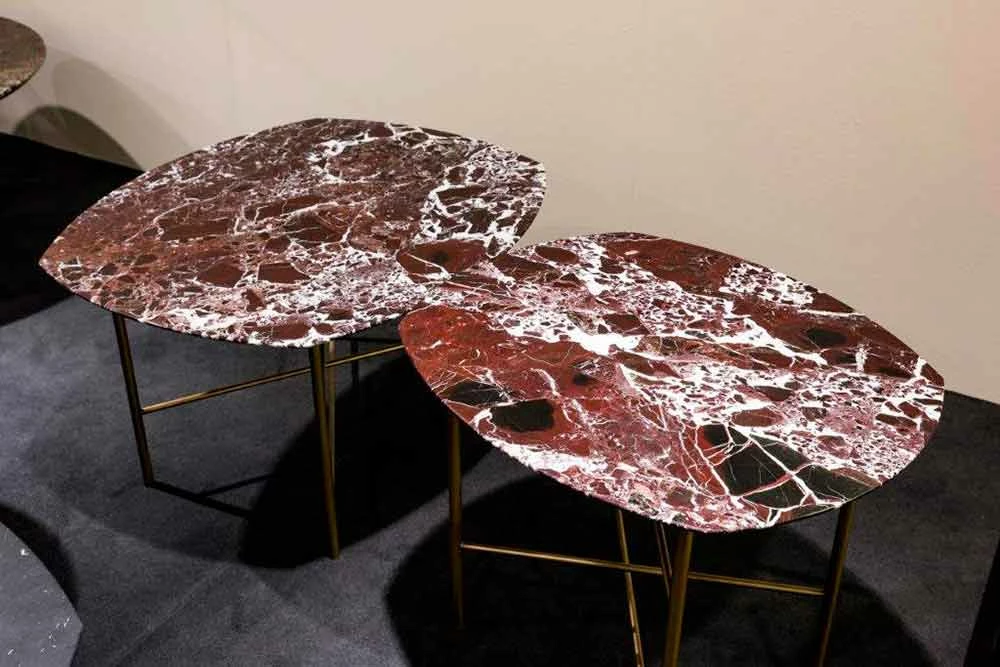 Designtafel In Levanto Rood Marmer En Metaal, Gemaakt In Italië - Morbello 2 Designtafel In Levanto Rood Marmer En Metaal, Gemaakt In Italië - Morbello - Afbeelding 2