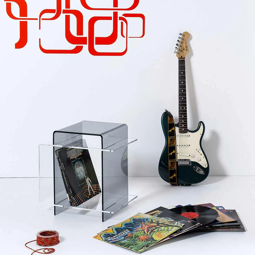 Moderne Tafel Met 3 Legplanken Gerookte En Transparant Gosto Made In Italy 2 Moderne Tafel Met 3 Legplanken Gerookte En Transparant Gosto Made In Italy - Afbeelding 2